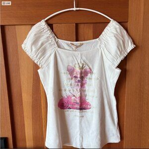 Women's Short-Sleeve Dog Graphic T-shirt Size F ( Equivalent to Size XS)